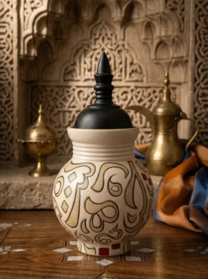 Ceramic Vase with classic Arabic patterns.