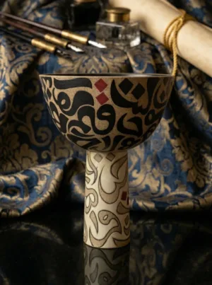 Luxurious serving cups inspired by Arabic calligraphy