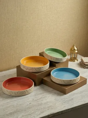 Set of 4 - Colorful ceramic plates